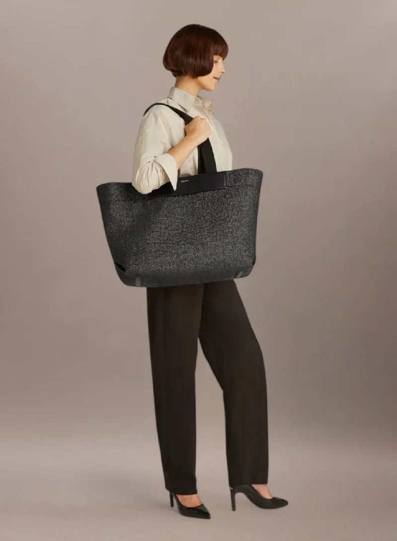 Calvin Klein Ck Black Large Raffia Tote Bag for Women | Best Price UAE