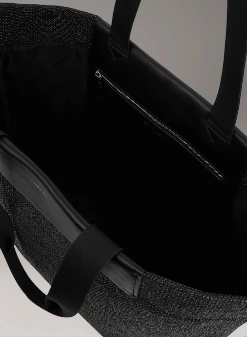 Calvin Klein Ck Black Large Raffia Tote Bag for Women | Best Price UAE