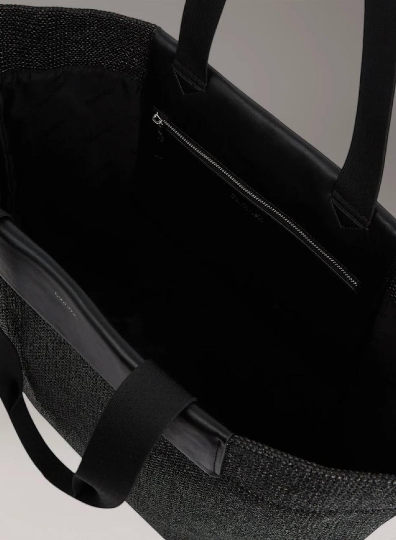 CALVIN KLEIN Large Raffia Tote Bag - Image 5