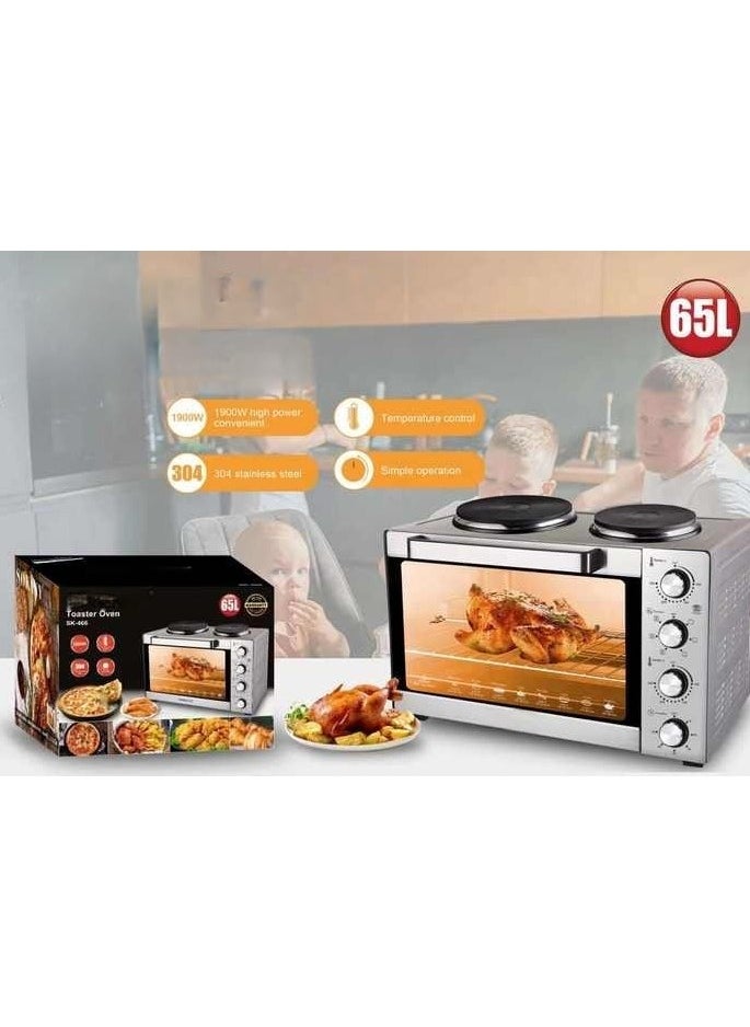 Generic 2 in 1 Toaster Oven Air Fryer 65L  with Temperature Control, 304 Stainless Steel Oven with Toast & Bake, Removable Inner Baking Tray, Rack and Grill, Perfect for Families and Individuals  - Image 3