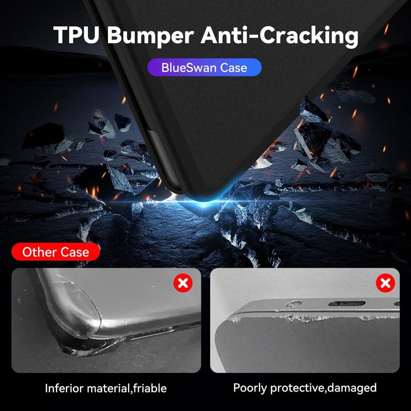 BlueSwan غلاف متوافق مع MacBook Pro مقاس 14 بوصة 2025 2021-2024 M5 A3434 A3426 A3427 M4 A3112 A3185 A3401 M3 A2918 A2992 M2 A2779 M1 A2442 Pro/Max، غطاء واقٍ غير لامع من TPU+، أسود بلوري - Image 5