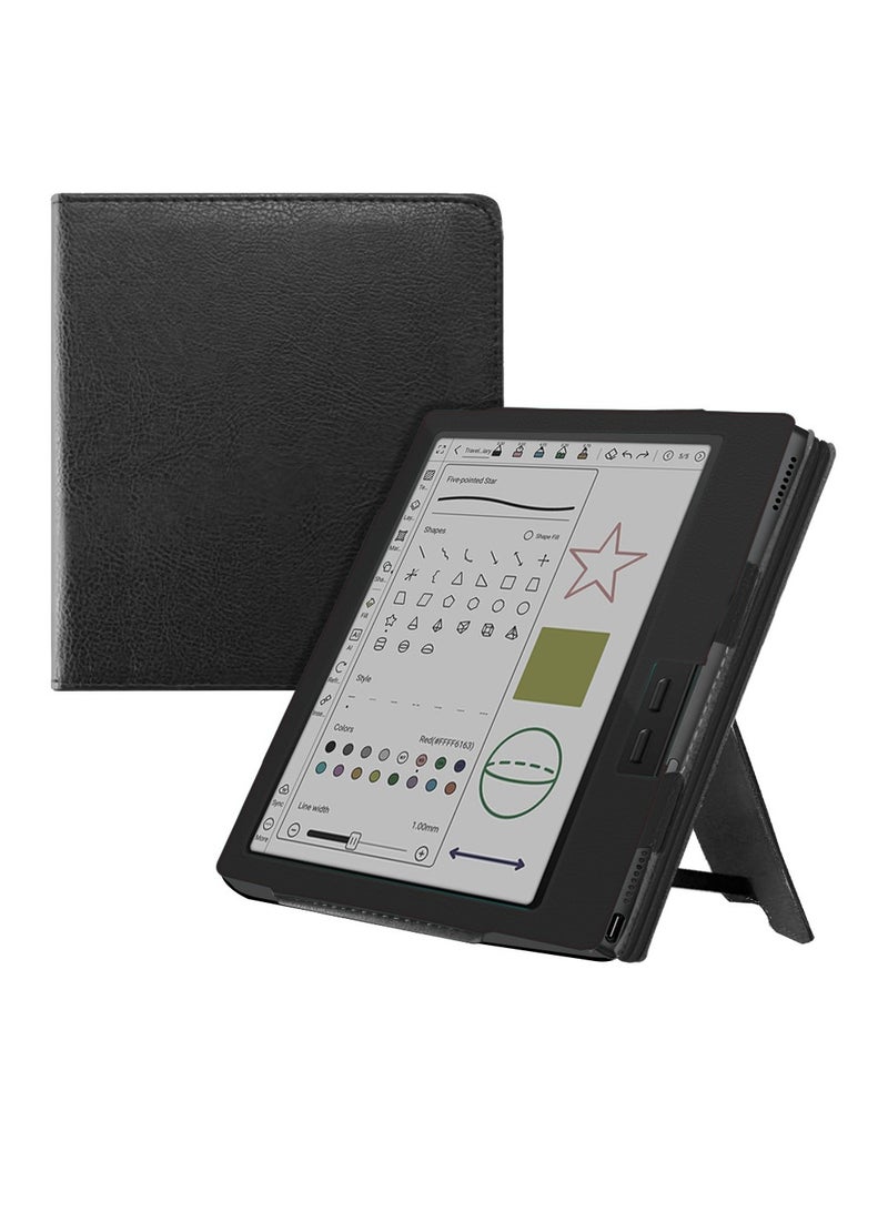 غطاء ذكي مغناطيسي مزود بحزام يد (Hand Strap) لجهاز Onyx Boox Go Color 7 من الجيل الثاني (إصدار 2025) (شاشة 7 بوصات للكتب الإلكترونية)، غلاف إلكتروني (Ebook Cover) قابل للطي متعدد زوايا الحامل ومضاد للصدمات.