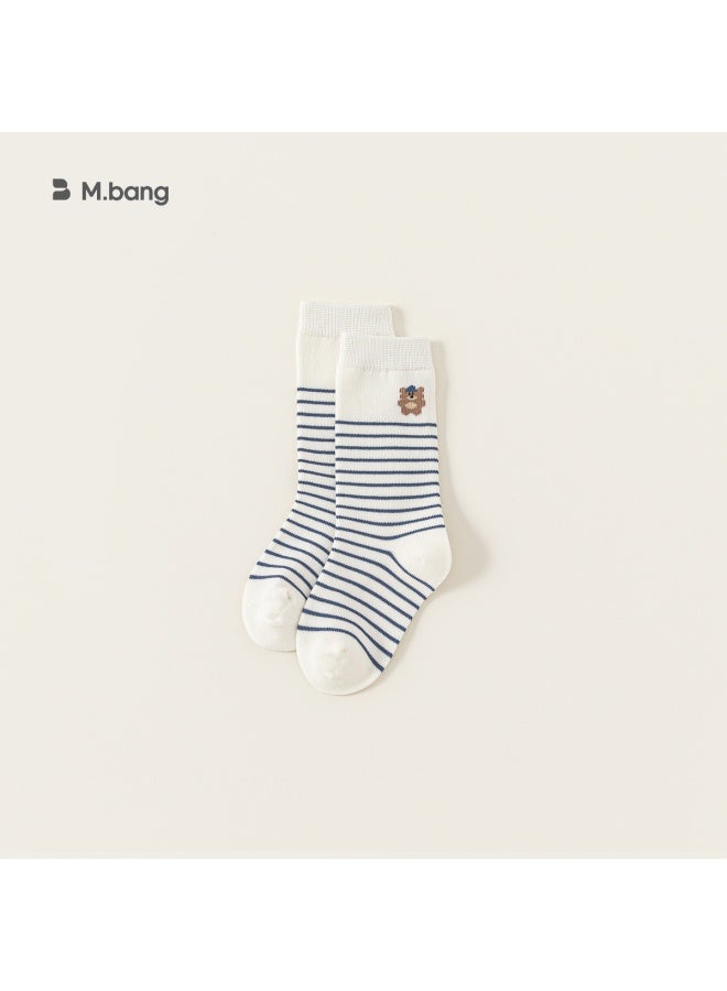 Bangxuan Children's Clothing Kids Mid-calf Socks Spring/new Season Cartoon Striped Baby Socks Breathable Versatile Toddler Ankle Socks