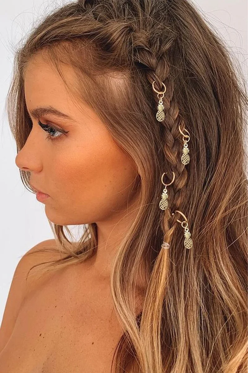 Bahels 10-Piece Gold Pineapple Hair Earring Clasp Set