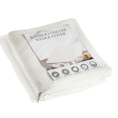 PlanetofBamboo Bamboo Viscose Top Layer Wedge Pillow Case Cover 24" W x 24" L x 10" H, Moisture-Wicking, Cooling and Breathable Wedge Pillow Cover with Zipper - Image 1