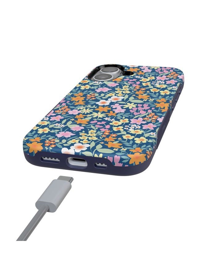 Casely iPhone 17 Case | Full Bloom | Navy Floral | Compatible with MagSafe | Bold Protective Design - Image 5