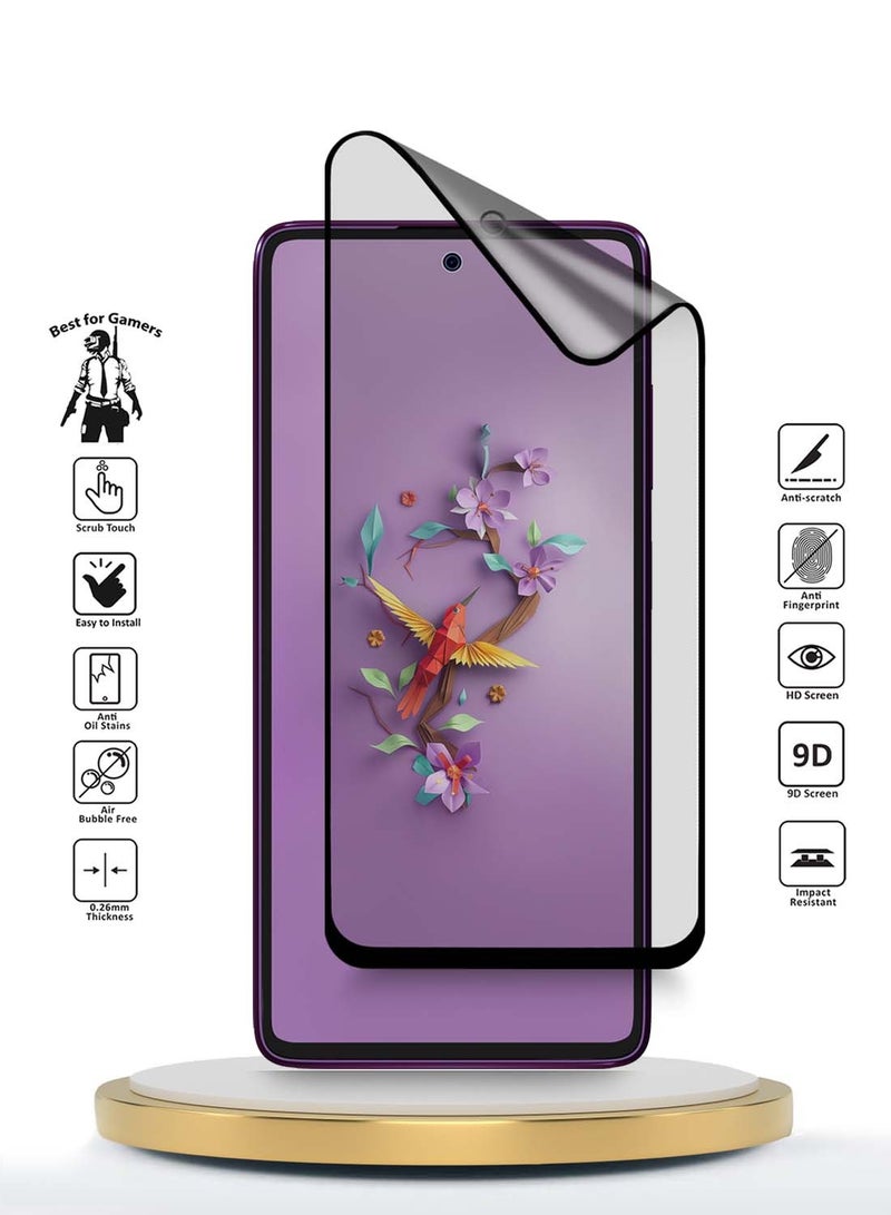 دبليو تيك HMD كريست ماكس 5G 2024 نانو سيراميك كامل الغراء كامل الغطاء غير لامع شاشة حماية مرنة غير لامعة - شفاف / أسود - Image 2