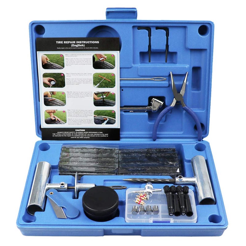 MAIKEHIGH MAIKEHIGH Tire Repair Kit, Heavy Duty Tire Plug Kit Professional Tubeless Flat Puncture Repair Tool Universal for Car, Offroad, ATV, Truck, Tractor, SUV - Image 1