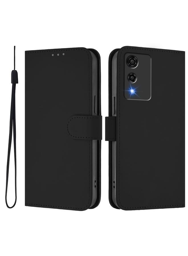 Zaboon Case For Cubot A10 Skin Feel Solid Color Leather Phone Case with Lanyard - Image 2