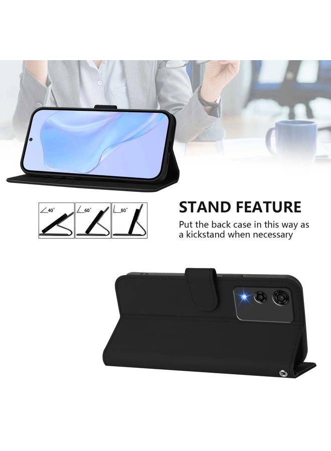 Zaboon Case For Cubot A10 Skin Feel Solid Color Leather Phone Case with Lanyard - Image 3