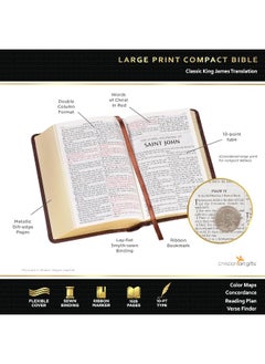 Christian Art Gifts KJV Holy Bible, Compact Large Print Faux Leather R  - Image 4