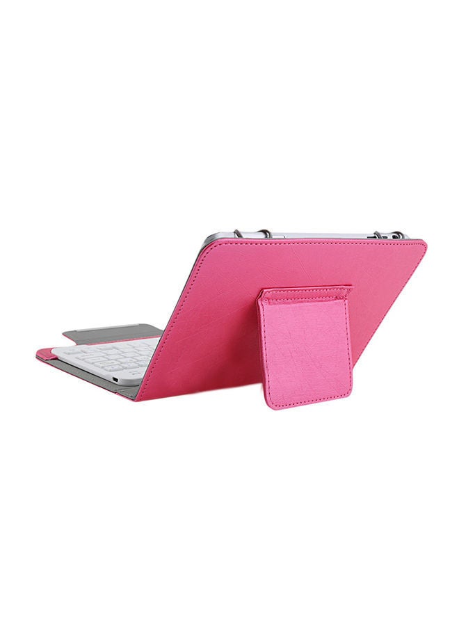 NIBEMINENT 3 In 1 Keyboard, Case Cover, Stylus Pen For 7 / 8-Inch Tablet Rose Madder/White  - Image 3