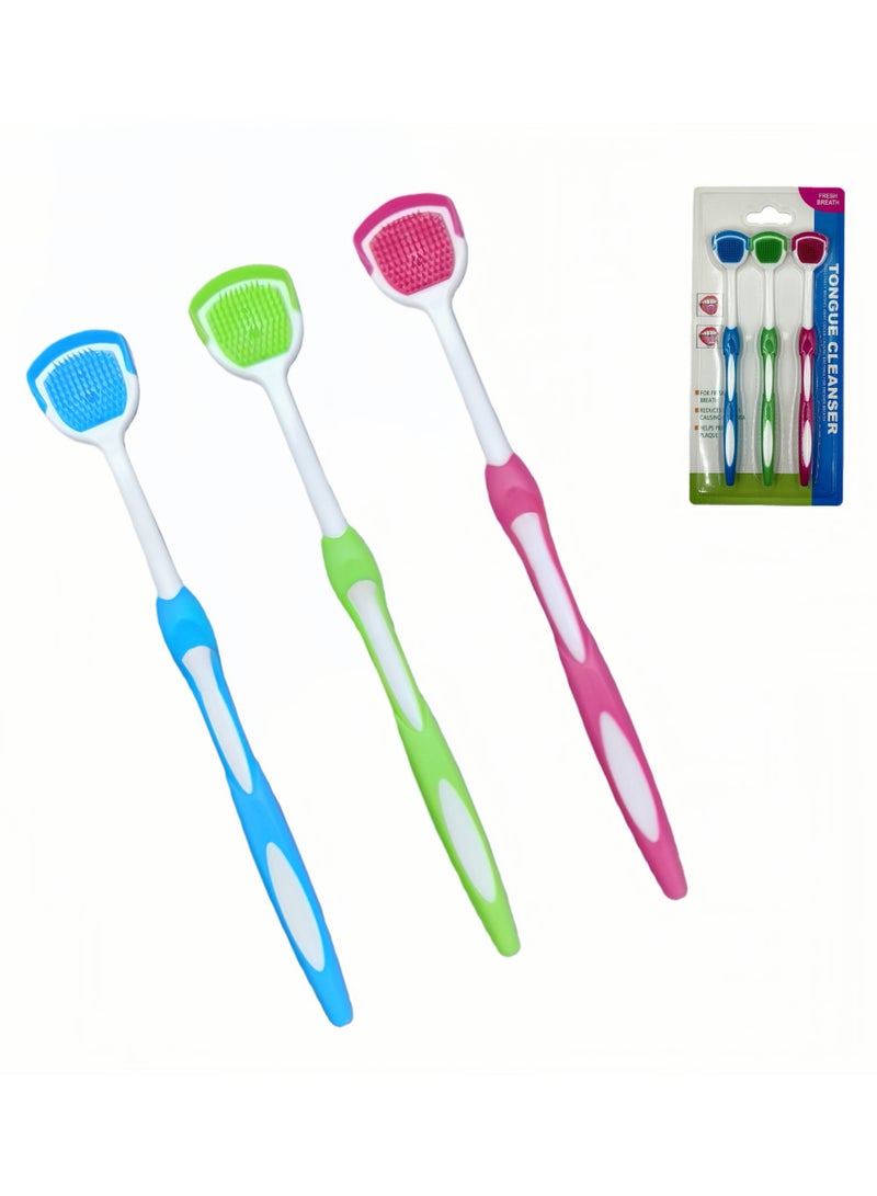 ريد ليف مجموعة من 3 فرشاة لسان، مكشطة لسان، منظف لسان يساعد على مكافحة رائحة الفم الكريهة - Image 1