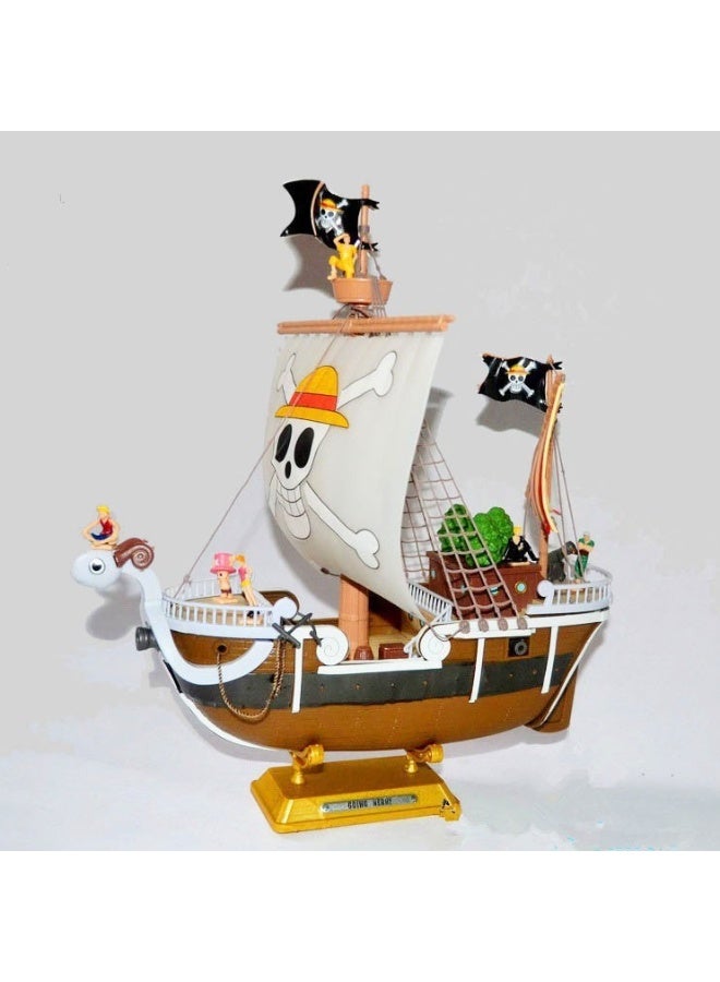 HALAMODO One Piece 29cm Going Merry Pirate Ship Figurine - Detailed Anime Replica with Sailing Charm, Perfect for Display and Gifting - Image 1