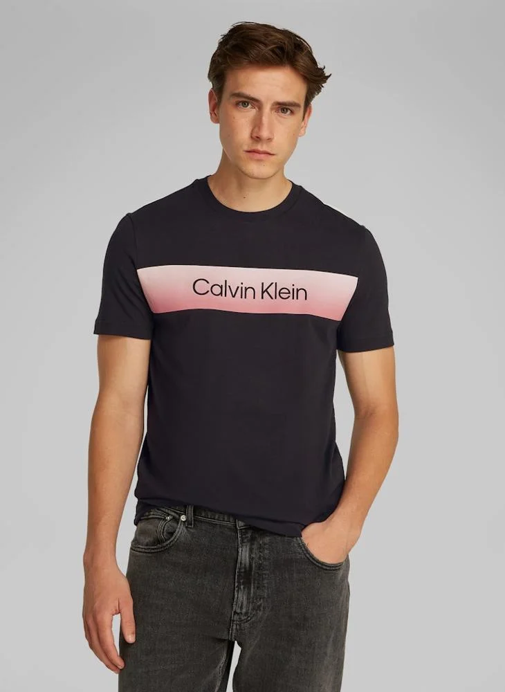 CALVIN KLEIN Linear Ombre Chest Logo T-Shirt