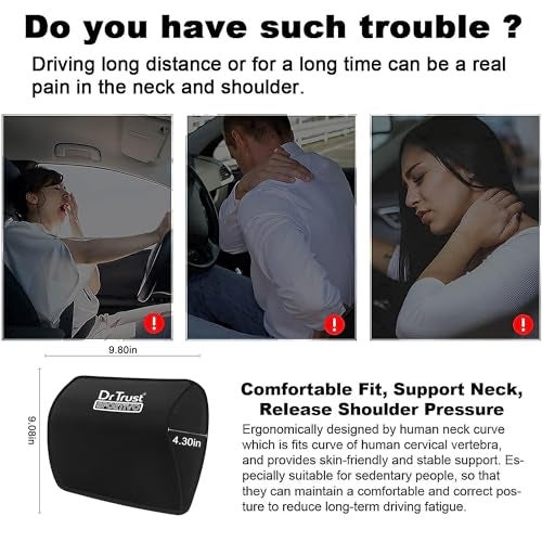 Dr Trust USA Orthopedic Neck Rest Car Seat Cushion Memory Foam Pillow Automobile Seat Headrest Small Sciatica Back Support -353 (Pack of 1) - Image 2