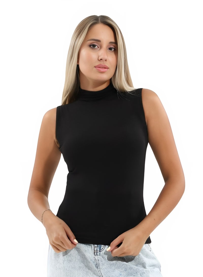 COTTONIL Pack of 2 Sleeveless High Neck Cotton Body Top  - Image 3