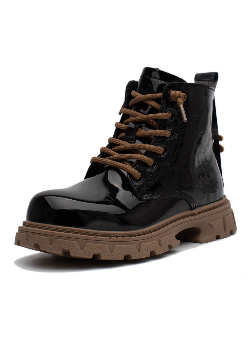Lucky Kids Lucky Kids Classic Lace Up & Side Zipper Unisex Kids Ankle Boots With Non-slip Anti Skid Soles For Outdoor Walking & Fashion  - Image 2