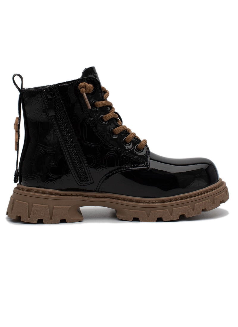 Lucky Kids Lucky Kids Classic Lace Up & Side Zipper Unisex Kids Ankle Boots With Non-slip Anti Skid Soles For Outdoor Walking & Fashion  - Image 1