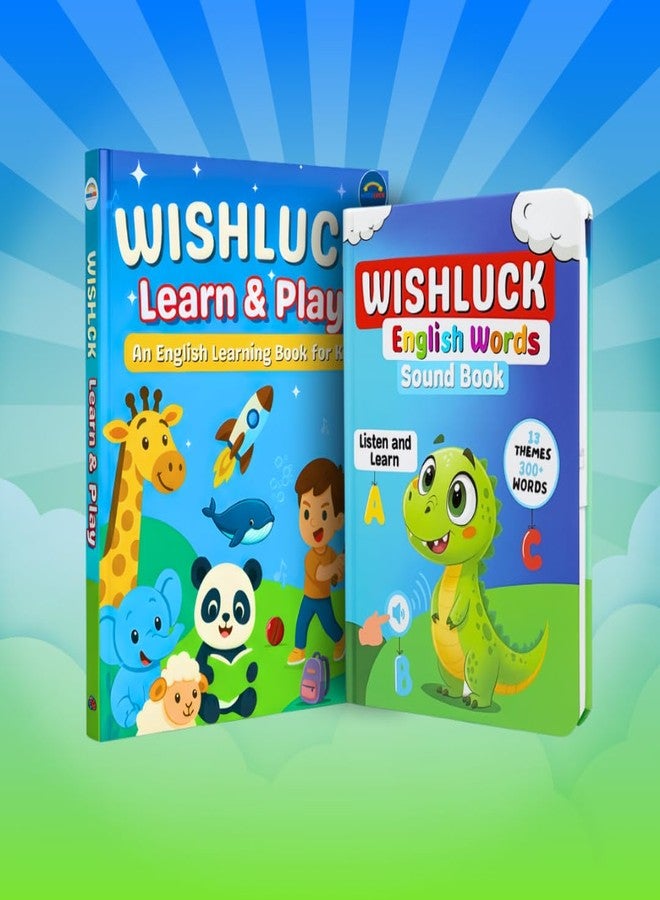 WishLuck Learn and Play Interactive Sound Book and English Words Talking Book Combo Educational Learning Toy for Toddlers Vocabulary Development Early Learning Books (2 Books Set) - Image 1
