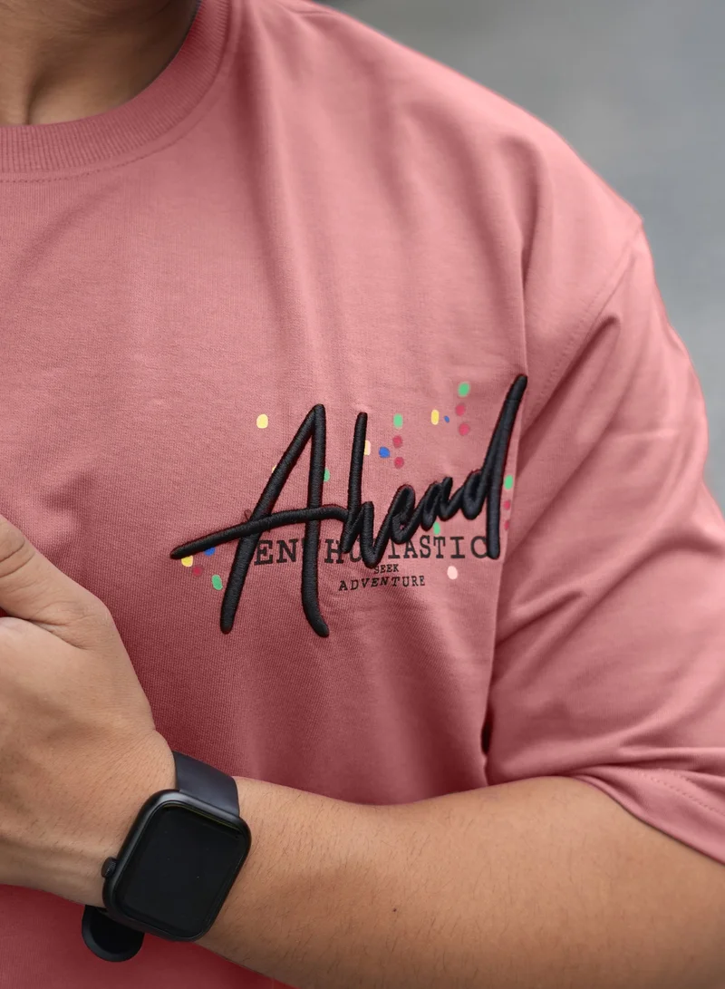 مانياك Maniac Mens Printed Round Neck 3/4th Sleeve Onion Cotton Oversized T-Shirt