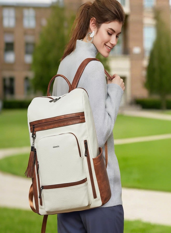Shrrie Upgraded Large Travel Laptop Backpack with Laptop Compartmetn Fits 17 inch Laptop,Waterproof Vegan Leather Computer Backpack for Women and Men Work Business College - Image 2