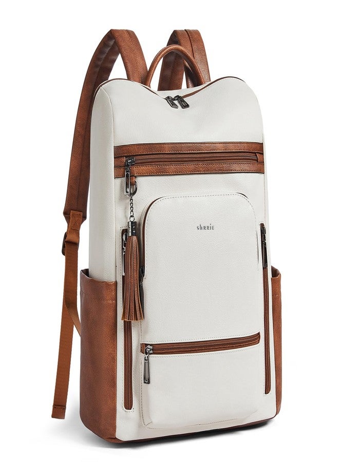 Shrrie Upgraded Large Travel Laptop Backpack with Laptop Compartmetn Fits 17 inch Laptop,Waterproof Vegan Leather Computer Backpack for Women and Men Work Business College - Image 1