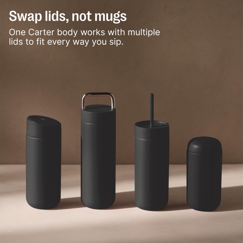 Fellow 16 oz Carter Slide Travel Mug â€“ One-Handed Slide Lid, Vacuum Insulated Stainless Steel Tumbler with Ceramic Interior for Hot and Cold Drinks, Leak-Proof and Dishwasher Safe, Matte Black - Image 5