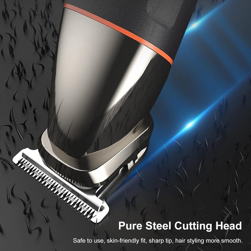 Eacam 5-IN-1 Hair Clipper Set Men's Hair Clippers Electric Body Hair Trimmer Beard Shaver Nose Trimmer Haircut Kit Washable USB Hair Clippers Kit for Men - Image 5