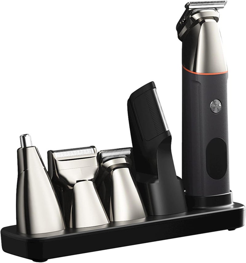 Eacam 5-IN-1 Hair Clipper Set Men's Hair Clippers Electric Body Hair Trimmer Beard Shaver Nose Trimmer Haircut Kit Washable USB Hair Clippers Kit for Men - Image 1