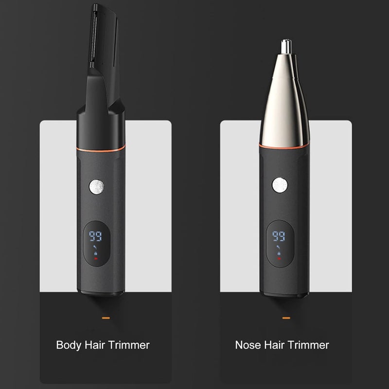 Eacam 5-IN-1 Hair Clipper Set Men's Hair Clippers Electric Body Hair Trimmer Beard Shaver Nose Trimmer Haircut Kit Washable USB Hair Clippers Kit for Men - Image 3