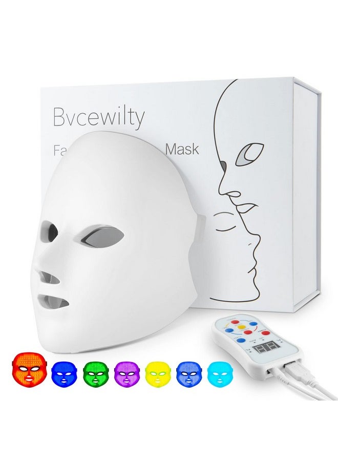 Bvcewilty Red Light Therapy For Face 7 Colors Light Therapy Facial Mask For Skin Care At Home  - Image 1