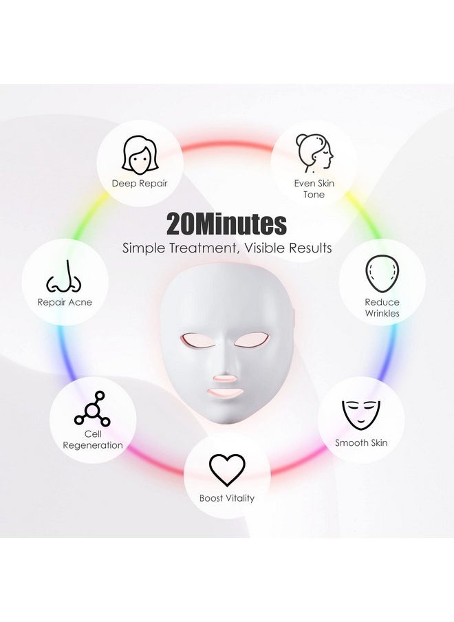 Bvcewilty Red Light Therapy For Face 7 Colors Light Therapy Facial Mask For Skin Care At Home  - Image 3