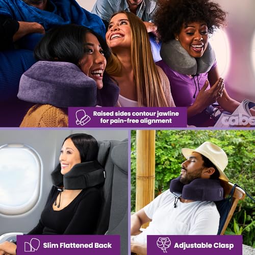 Cabeau Evolution Classic Neck Support Pillow - Neck Pillow for Traveling - Memory Foam Airplane Pillow with 360-Degree Comfort - Head & Chin Support Pillows for Sleeping Upright - (Navy) - Image 3