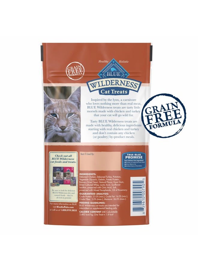 Blue Buffalo Wilderness Grain Free Soft-Moist Cat Treats, Chicken & Turkey 2-oz Bag - Image 2