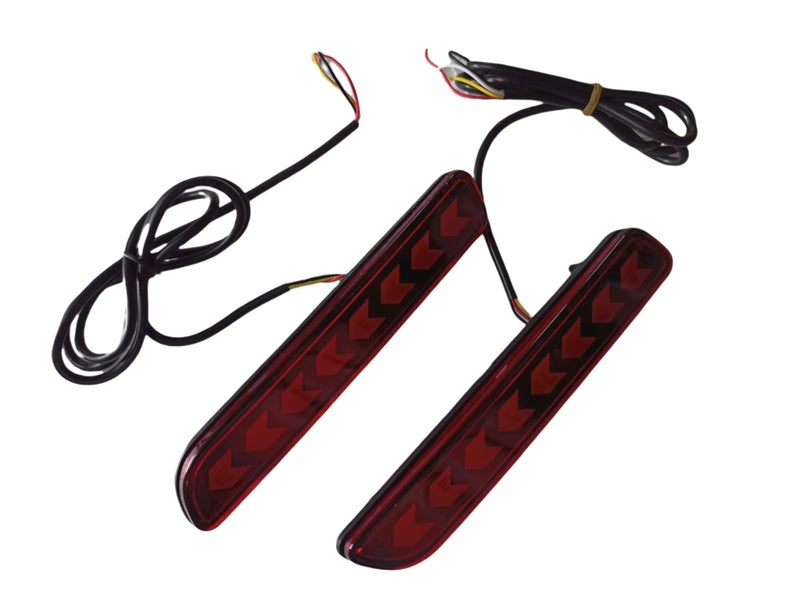 PRIKNIK Car Reflector Led Brake Light Bumper(Rear/ Back)(Arrow Design) Drl Compatible With M-aruti Compatible with S-uzuki Breeza- Set of 2 Pcs with wiring ( Compatible With M-aruti Compatible with S-uzuki B-aleno/Breeza/C-iaz/E-rtiga/New S-wift D-zire/S-C-ross/R-itz/S-X-4) - Image 4