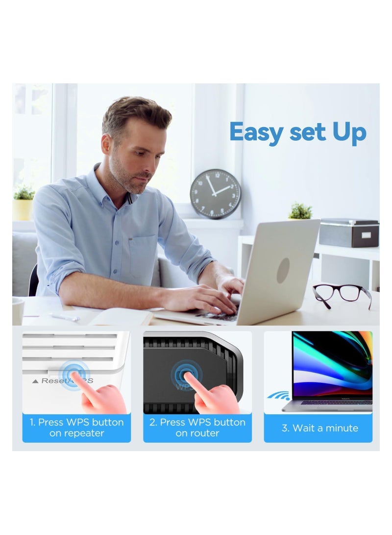Excefore WiFi Extender, WiFi Repeater 1200Mbit/s (867MBit/s 5GHz + 300MBit/s 2,4GHz),WiFi Booster with Repeater/Router/Access Point Modus,Internet Range Extender with LAN/WAN Port, Suitable for Home, Office - Image 3