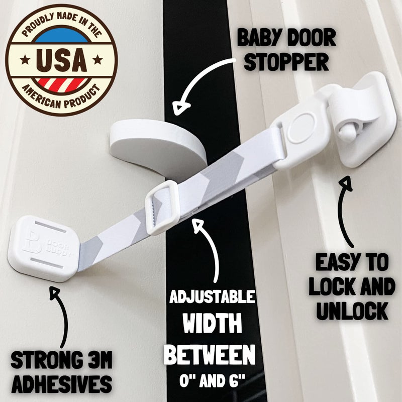Door Buddy Child Proof Door Lock & Cat Door Stopper. Adjustable Door Strap Latch to Baby Proof Door & Keep Toddler out of Cat Food & Litter Box. Easy Pet & Baby Gate with Cat Door Interior Alternative - Image 4