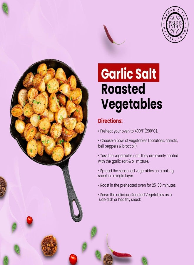 Pride Of India Garlic Salt 2.3 oz (65 gm) w/Convenient Grinder Cap Savory Tangy Taste |For Grilled Meats Roasted Vegetables Dressing Seafood | Non-Bioengineered Vegan Gluten Free by Pride of India - Image 5