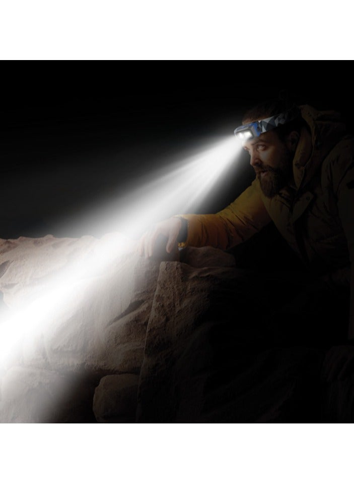 باورولوجي مصباح أمامي LED قابل لإعادة الشحن من BrightVision مع سطوع 500 لومن وزاوية دوران 60 درجة / وقت عمل 600 دقيقة / مصباح يدوي محمول للاستخدام الخارجي / مصباح يدوي ببطارية 1000 مللي أمبير في الساعة - أسود - Image 3