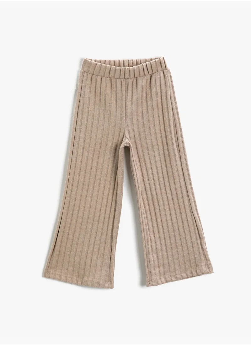 KOTON Ribbed Elastic Waist Trousers