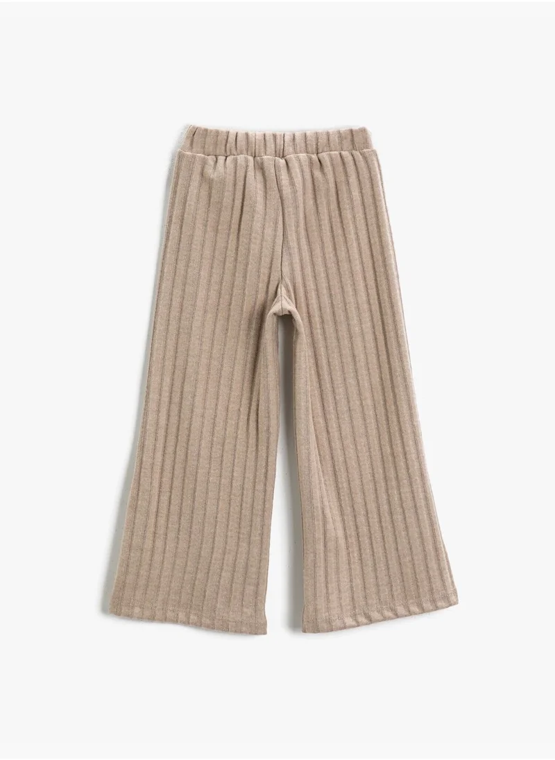 KOTON Ribbed Elastic Waist Trousers