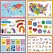 SpriteGru 6 Pack Placemats for Kids NonSlip Washable Reusable Alphabet Number Shape Color America World Map Themed Educational Placemats for Home Kindergarten Classroom Nursery - Image 2