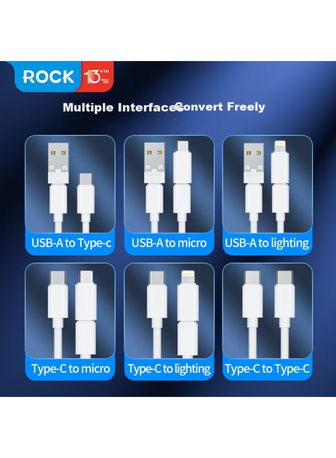 Rock W Fast Charging 3-in-1 Multi-function Charging Cable With Otg Adapter For Apple, Android, Type-c To Usb Multi-interface Converter For Data Transfer, Portable Storage Box - Image 2