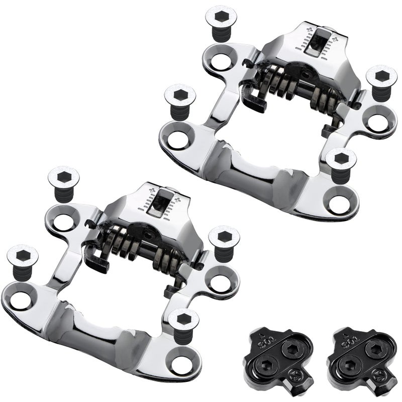Venzo Bike Bicycle Toe Clips Cage Indoor Exercise Bike Pedal Adapters - Compatible with Peloton Bike Pedal, Convert Look Delta Pedals to Toe Clip Straps Ride with Sneakers - SPD Adapters ONLY - Image 1