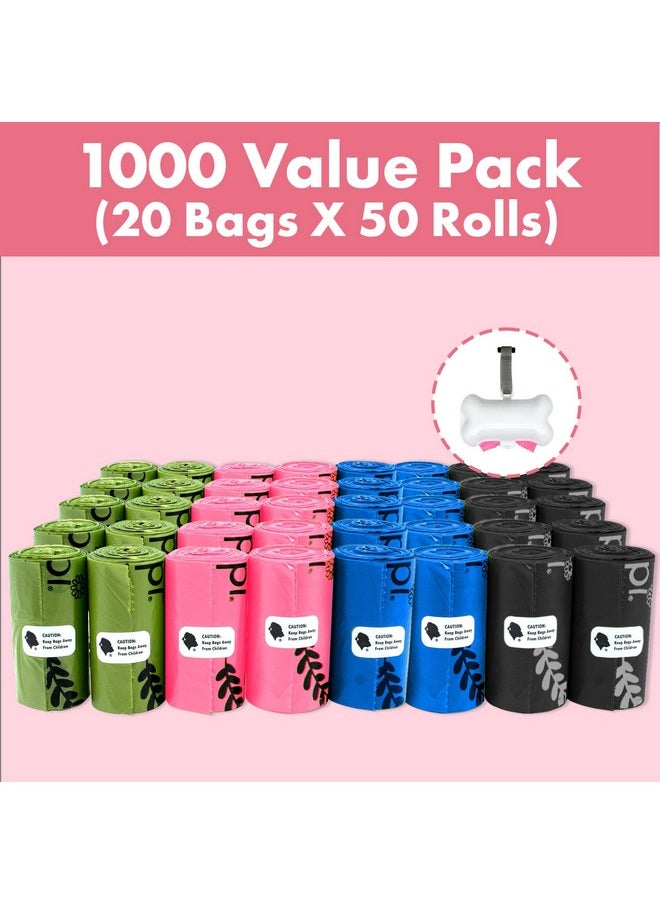Gorilla Supply GORILLA SUPPLY 1000 multicolor poop bags for dogs with Dispenser and Leash Tie, 9" x 13", Mixed  - Image 2