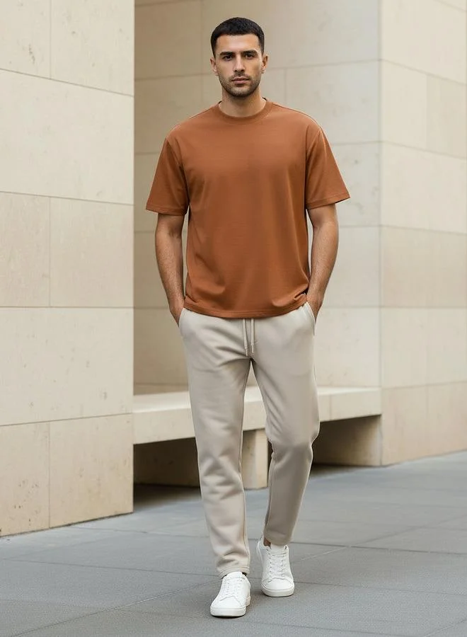 Splash FAV Men Relaxed Fit Crew Neck Drop Shoulder Sleeve T shirt