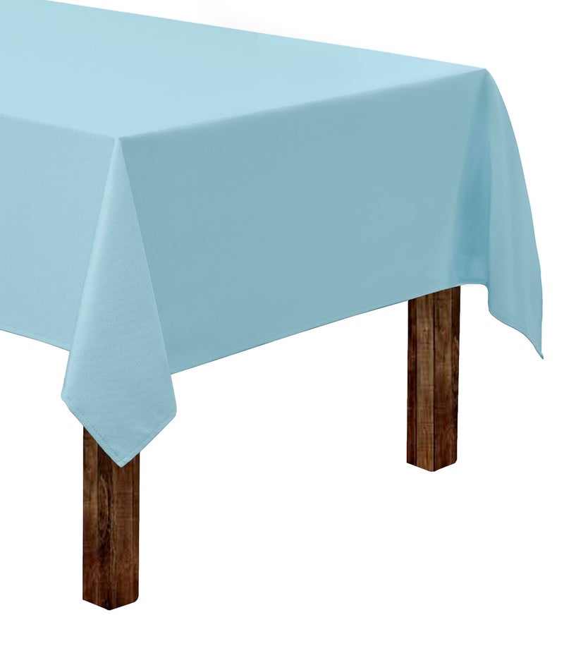 Gee Di Moda Rectangle Tablecloth  60 x 126 Inch Baby Blue Table Cloth for 8 Foot Rectangle Table  Heavy Duty Washable Fabric  for 8 Ft Buffet Table Holiday Party Dinner Wedding  Baby Shower