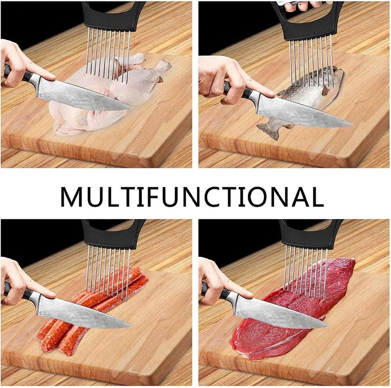 klarako 1 Piece Onion Cutting Holder Kitchen Food Slice Assistant Kitchen Cutting Gadgets for Slicing Vegetable Fruit Kitchen Restaurant - Image 2