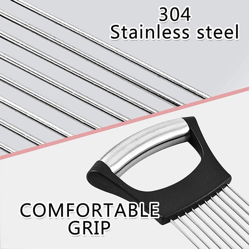 klarako 1 Piece Onion Cutting Holder Kitchen Food Slice Assistant Kitchen Cutting Gadgets for Slicing Vegetable Fruit Kitchen Restaurant - Image 4